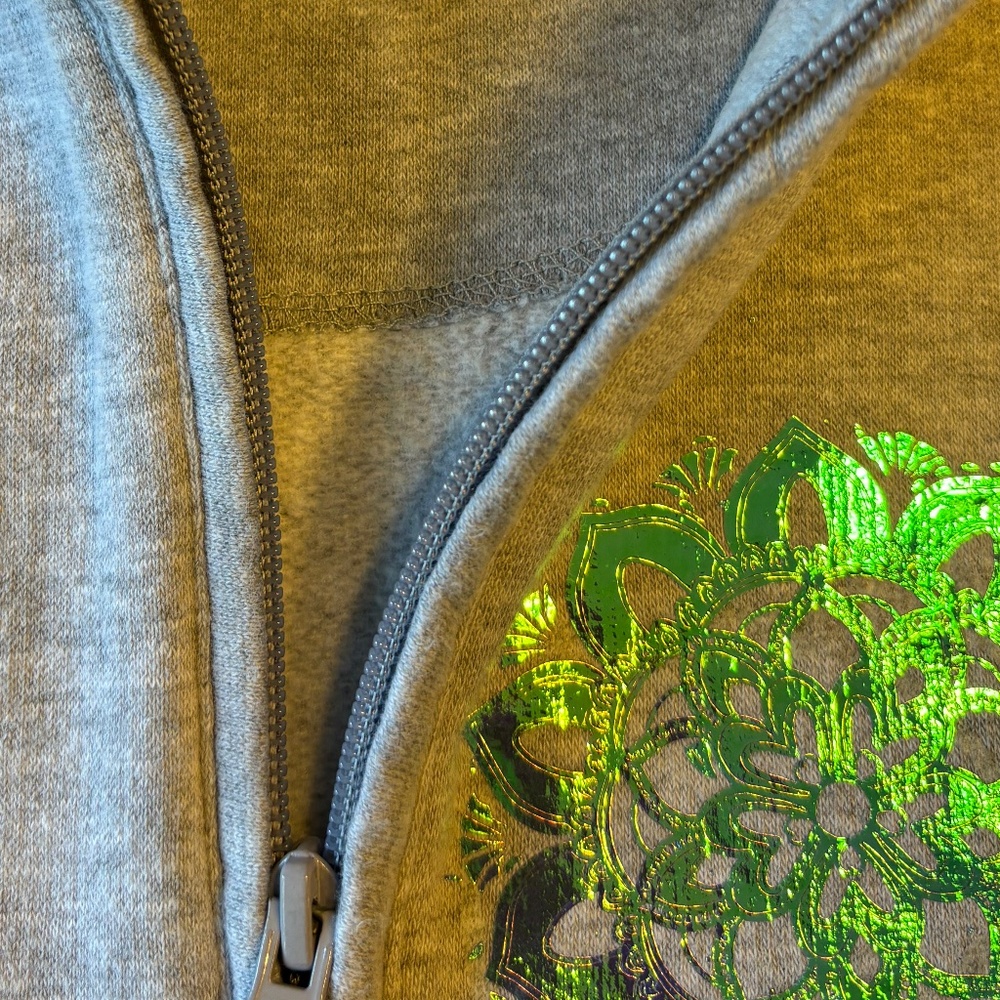 Youth Large Tunic Sweatshirt with holographic floral design - like NEW! - Picture 10 of 10